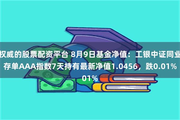 权威的股票配资平台 8月9日基金净值：工银中证同业存单AAA指数7天持有最新净值1.0456，跌0.01%