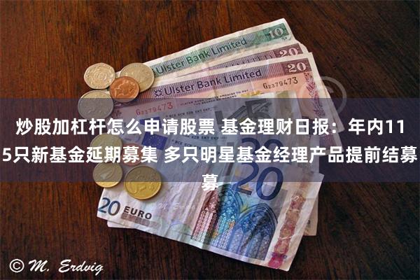 炒股加杠杆怎么申请股票 基金理财日报：年内115只新基金延期募集 多只明星基金经理产品提前结募