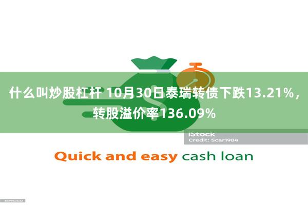 什么叫炒股杠杆 10月30日泰瑞转债下跌13.21%，转股溢价率136.09%